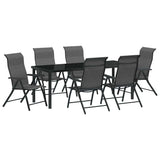 Set da Pranzo per Giardino 7 pcs Grigio