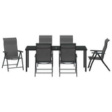 Set da Pranzo per Giardino 7 pcs Grigio