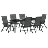 Set da Pranzo per Giardino 7 pcs Grigio
