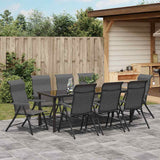Set da Pranzo per Giardino 9 pcs Grigio