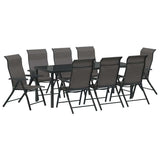 Set da Pranzo per Giardino 9 pcs Grigio