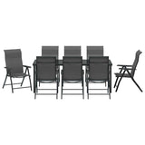 Set da Pranzo per Giardino 9 pcs Grigio