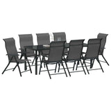 Set da Pranzo per Giardino 9 pcs Grigio