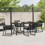 Set da Pranzo per Giardino 5 pcs Nero