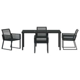 Set da Pranzo per Giardino 5 pcs Nero