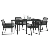 Set da Pranzo per Giardino 5 pcs Nero