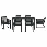 Set da Pranzo per Giardino 7 pcs Nero