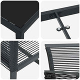 Set da Pranzo per Giardino 9 pcs Nero