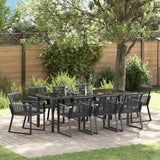 Set da Pranzo per Giardino 9 pcs Nero