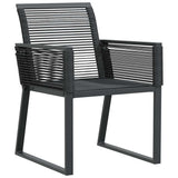 Set da Pranzo per Giardino 9 pcs Nero