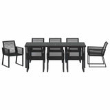 Set da Pranzo per Giardino 9 pcs Nero