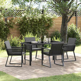 Set da Pranzo per Giardino 5 pcs Nero