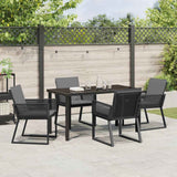 Set da Pranzo per Giardino 5 pcs Nero