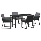 Set da Pranzo per Giardino 5 pcs Nero