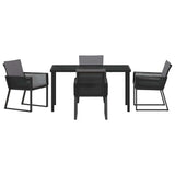 Set da Pranzo per Giardino 5 pcs Nero