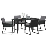 Set da Pranzo per Giardino 5 pcs Nero