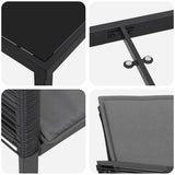 Set da Pranzo per Giardino 7 pcs Nero