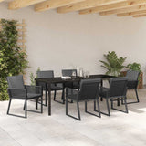 Set da Pranzo per Giardino 7 pcs Nero
