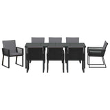 Set da Pranzo per Giardino 9 pcs Nero