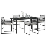 Set da Pranzo per Giardino 5 pcs Nero polyrattan
