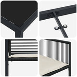 Set da Pranzo per Giardino 9 pcs Nero polyrattan