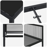 Set da Pranzo per Giardino 9 pcs Nero polyrattan