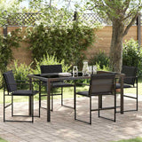Set da Pranzo per Giardino 5 pcs Nero 160 x 80 x 73 cm