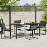 Set da Pranzo per Giardino 5 pcs Nero 160 x 80 x 73 cm