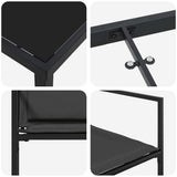 Set da Pranzo per Giardino 9 pcs Nero 200 x 80 x 73 cm