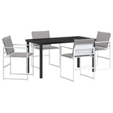 Set da Pranzo per Giardino 5 pcs Bianco 140 x 70 x 73 cm