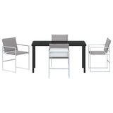 Set da Pranzo per Giardino 5 pcs Bianco 140 x 70 x 73 cm