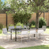 Set da Pranzo per Giardino 9 pcs Bianco 200 x 80 x 73 cm