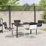 Set da Pranzo per Giardino 5 pcs Bianco 140 x 70 x 73 cm