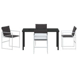 Set da Pranzo per Giardino 5 pcs Bianco 140 x 70 x 73 cm
