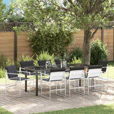 Set da Pranzo per Giardino 9 pcs Bianco 200 x 80 x 73 cm
