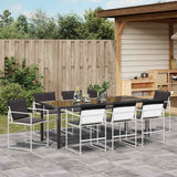 Set da Pranzo per Giardino 9 pcs Bianco 200 x 80 x 73 cm