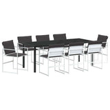 Set da Pranzo per Giardino 9 pcs Bianco 200 x 80 x 73 cm