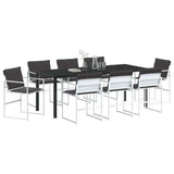 Set da Pranzo per Giardino 9 pcs Bianco 200 x 80 x 73 cm