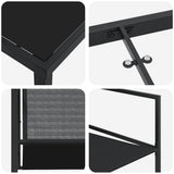 Set da Pranzo per Giardino 5 pcs Nero Textilene e Acciaio