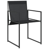 Set da Pranzo per Giardino 5 pcs Nero Textilene e Acciaio
