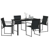 Set da Pranzo per Giardino 5 pcs Nero Textilene e Acciaio