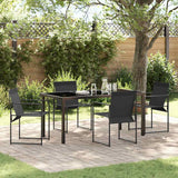 Set da Pranzo per Giardino 5 pcs Nero Textilene e Acciaio