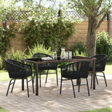 Set da Pranzo per Giardino 5 pcs Nero