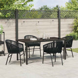 Set da Pranzo per Giardino 5 pcs Nero