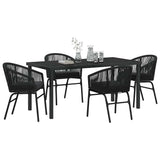 Set da Pranzo per Giardino 5 pcs Nero