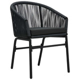 Set da Pranzo per Giardino 7 pcs Nero