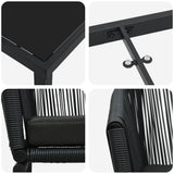 Set da Pranzo per Giardino 7 pcs Nero