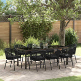 Set da Pranzo per Giardino 9 pcs Nero