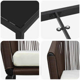 Set da Pranzo per Giardino 3 pcs Marrone