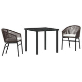 Set da Pranzo per Giardino 3 pcs Marrone